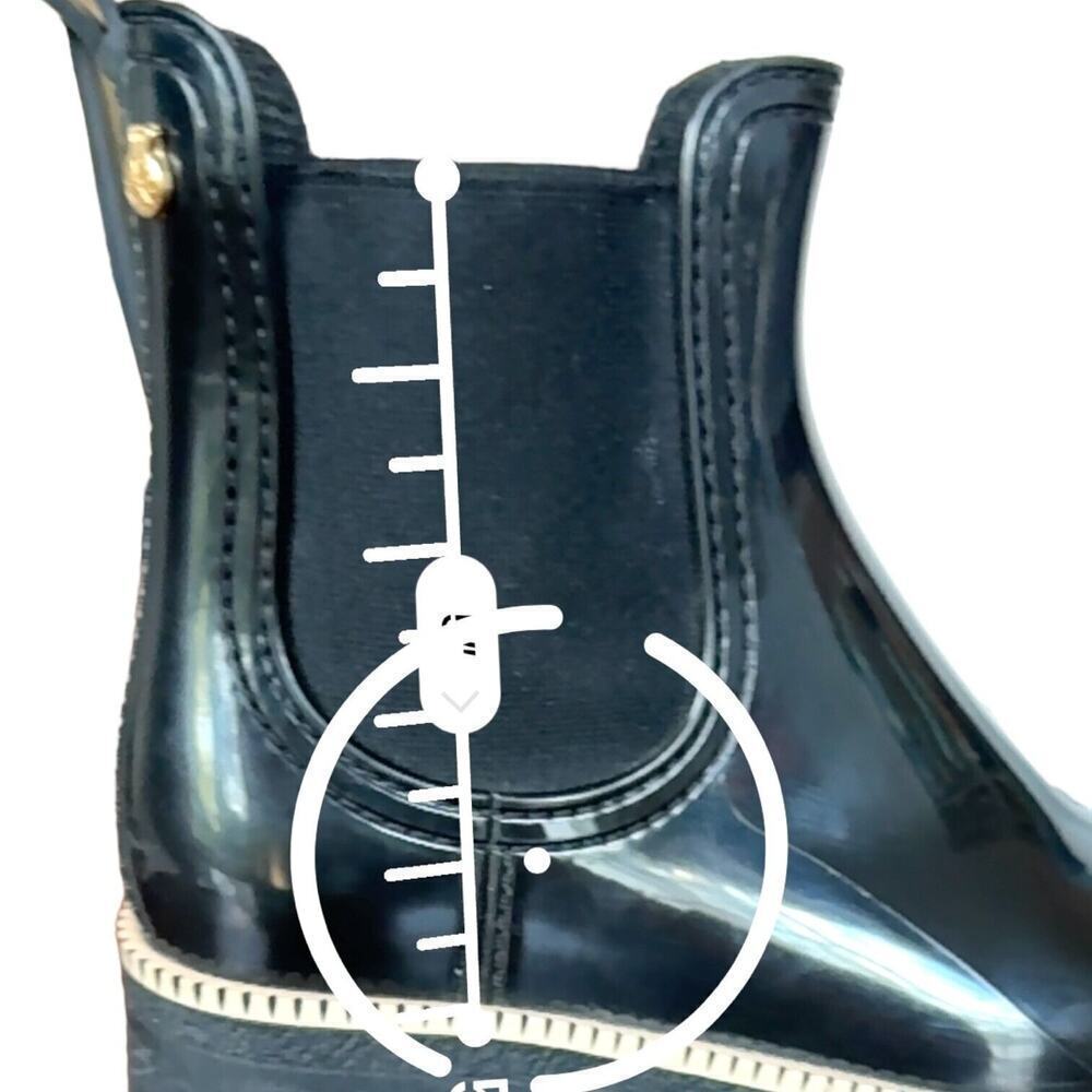 Lemon Jelly Womens Ava Chelsea Rain Boots Black Pull On Almond Toe Ankle 7 EU 38 - Picture 11 of 12